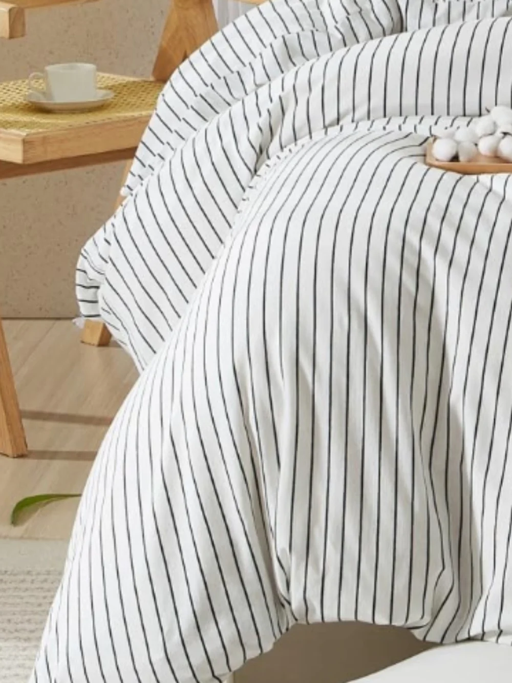 Striped Duvet Cover Set 100% Jersey Knit Cotton King Size
